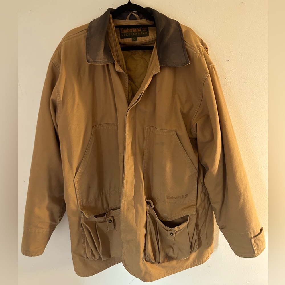 Timberland Men's Large Tan Heavy Button-Up Jacket